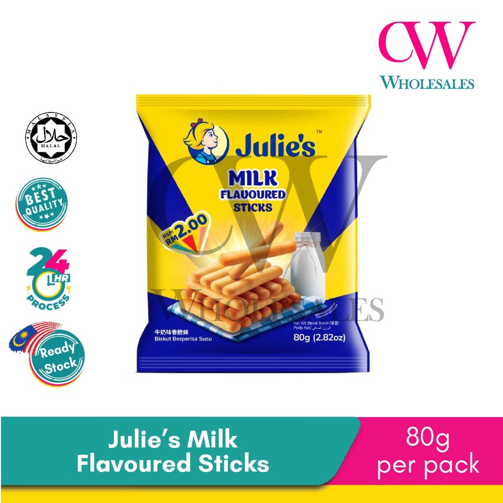 Julie's Cheese Crackers Julie's Milk Flavoured Crackers Julie Milk Flavoured Sticks Julie's