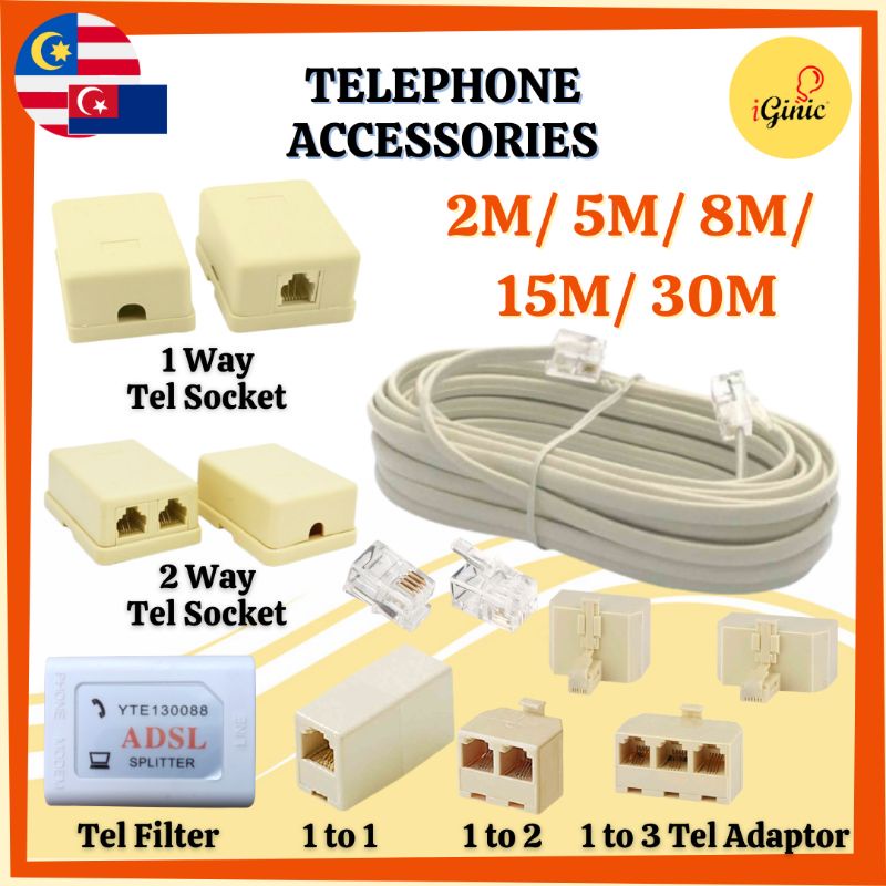 RJ11 Pin to Pin Cable 7ft 15ft 25ft 50ft 100ft / Telephone Adaptor