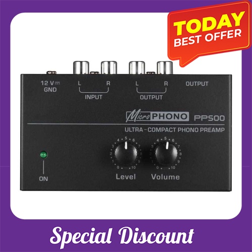 BEST SELLER Phono Preamp Preamplifier with Level & Volume Controls RCA Input