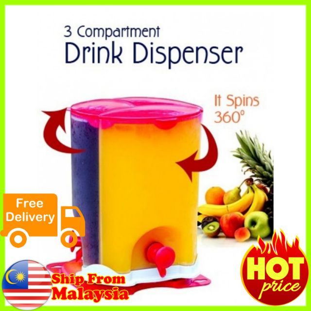 3 IN 1 COMPARTMENT ROTATE ROTATING SPIN JUICE DRINK