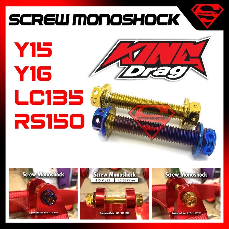 SCREW MONOSHOCK AllOY TITANIUM SKRU SWING ARM MONO SHOCK Y15 LC135 LC