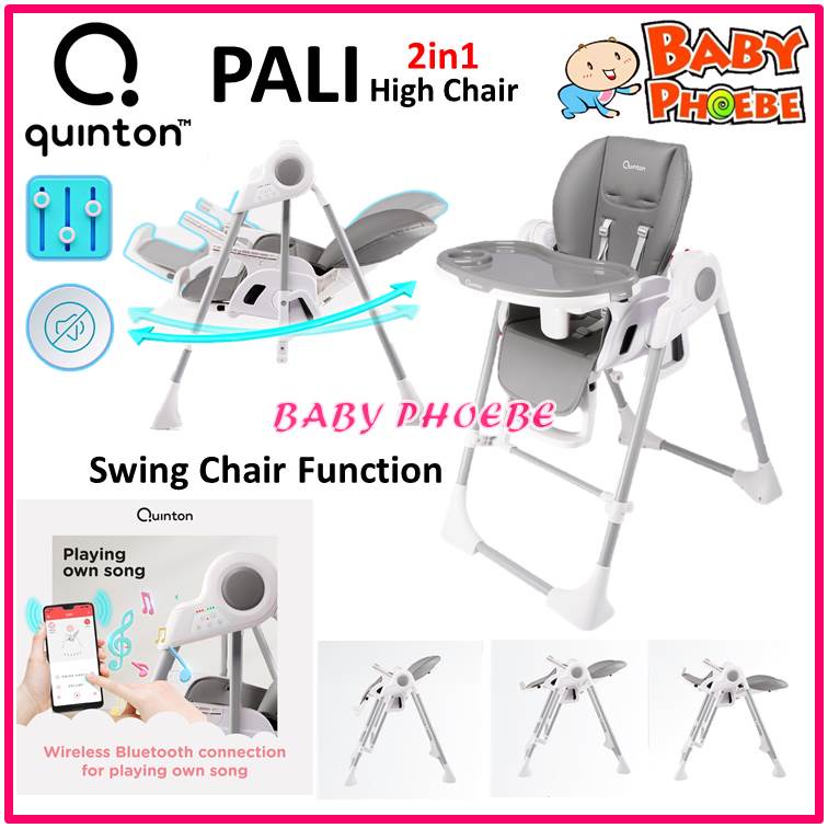 Quinton Pali 2 in 1 Baby Electric Swing High Chair Highchair Dining Chair Foldable Adjustable