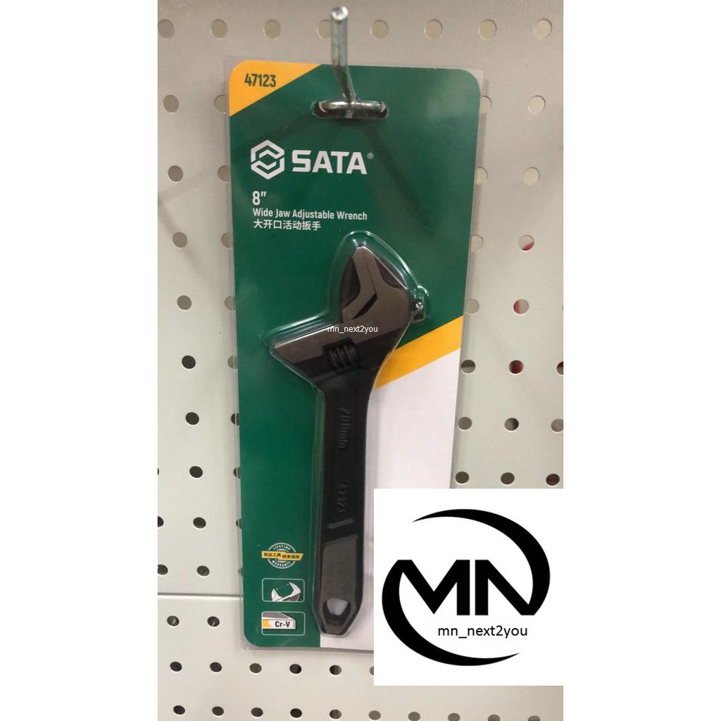 SATA 47122 (6") / 47123 (8") / 47125 (12") Adjustable Wrench LIFETIME WARRANTY Shopee Malaysia