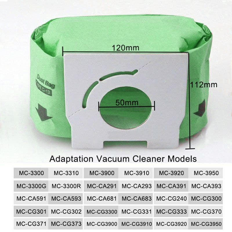 Vacuum Dust Bag Panasonic Type C13 Universal Replacement Vacuum