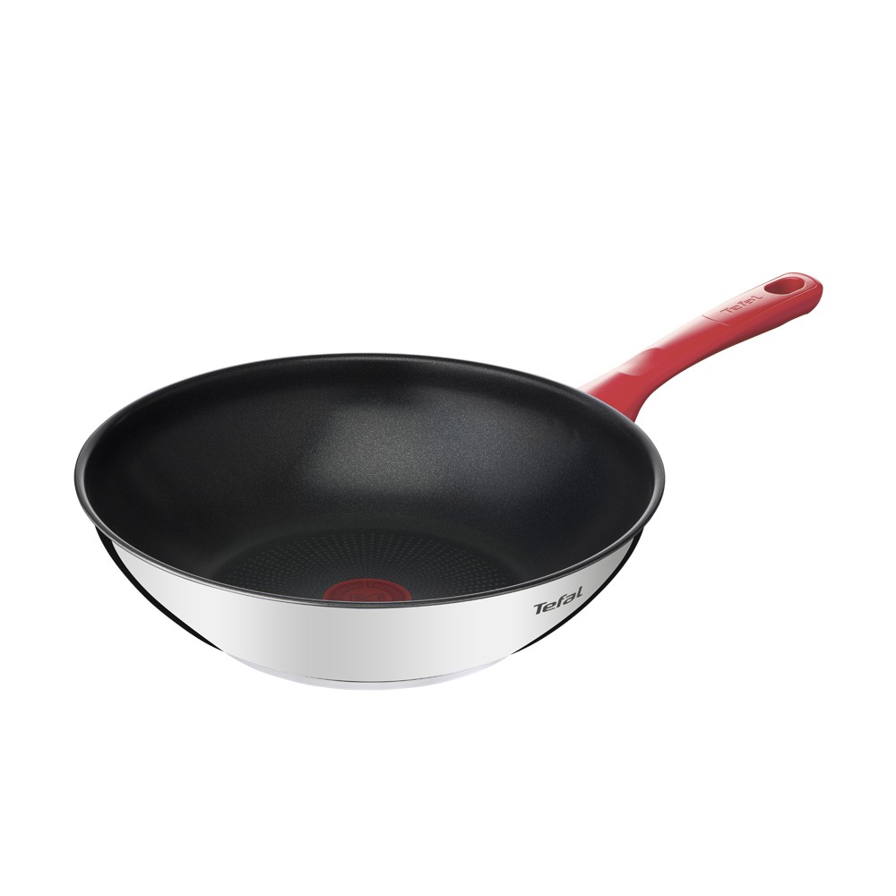 Tefal Edition Red Stainless Steel Induction Nonstick Wok Pan (28cm