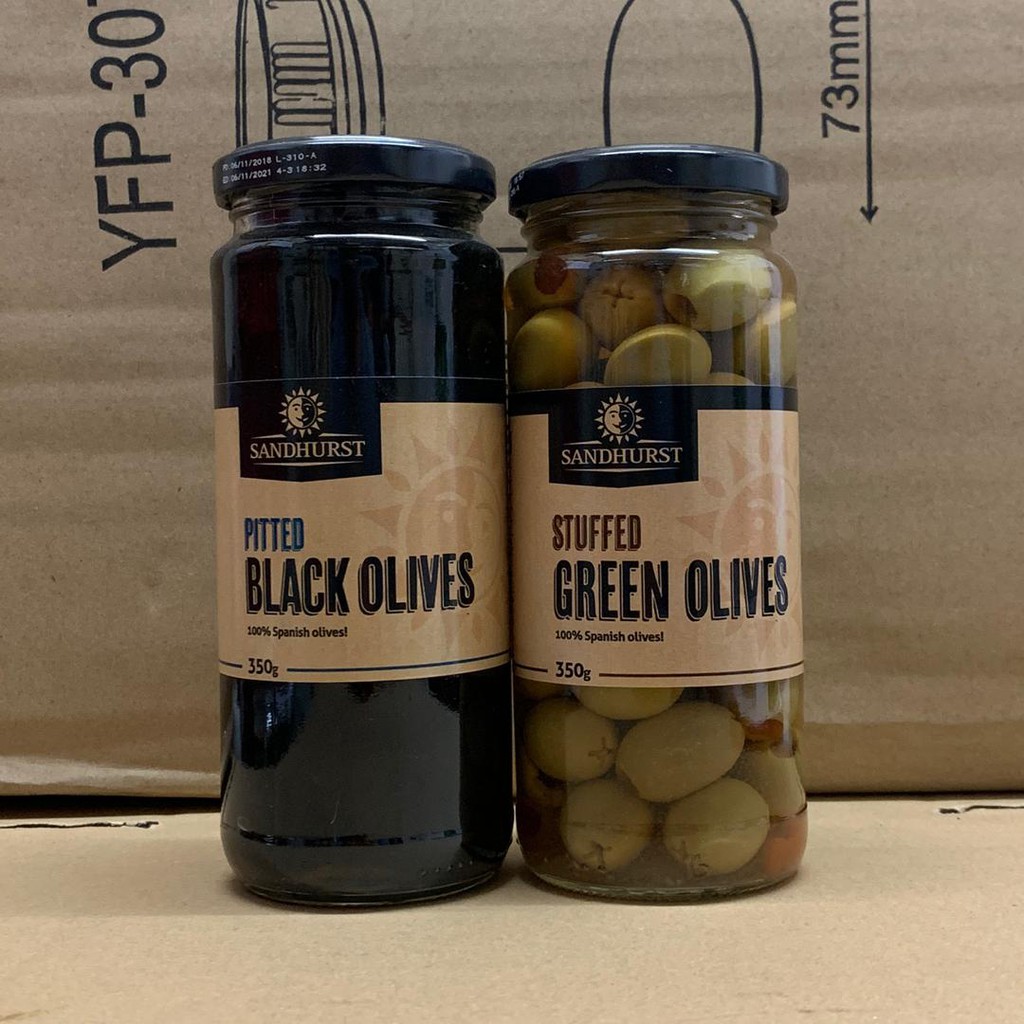 SANDHURST OLIVE (STUFFED GREEN OLIVE/ PITTED BLACK OLIVE) 350GM