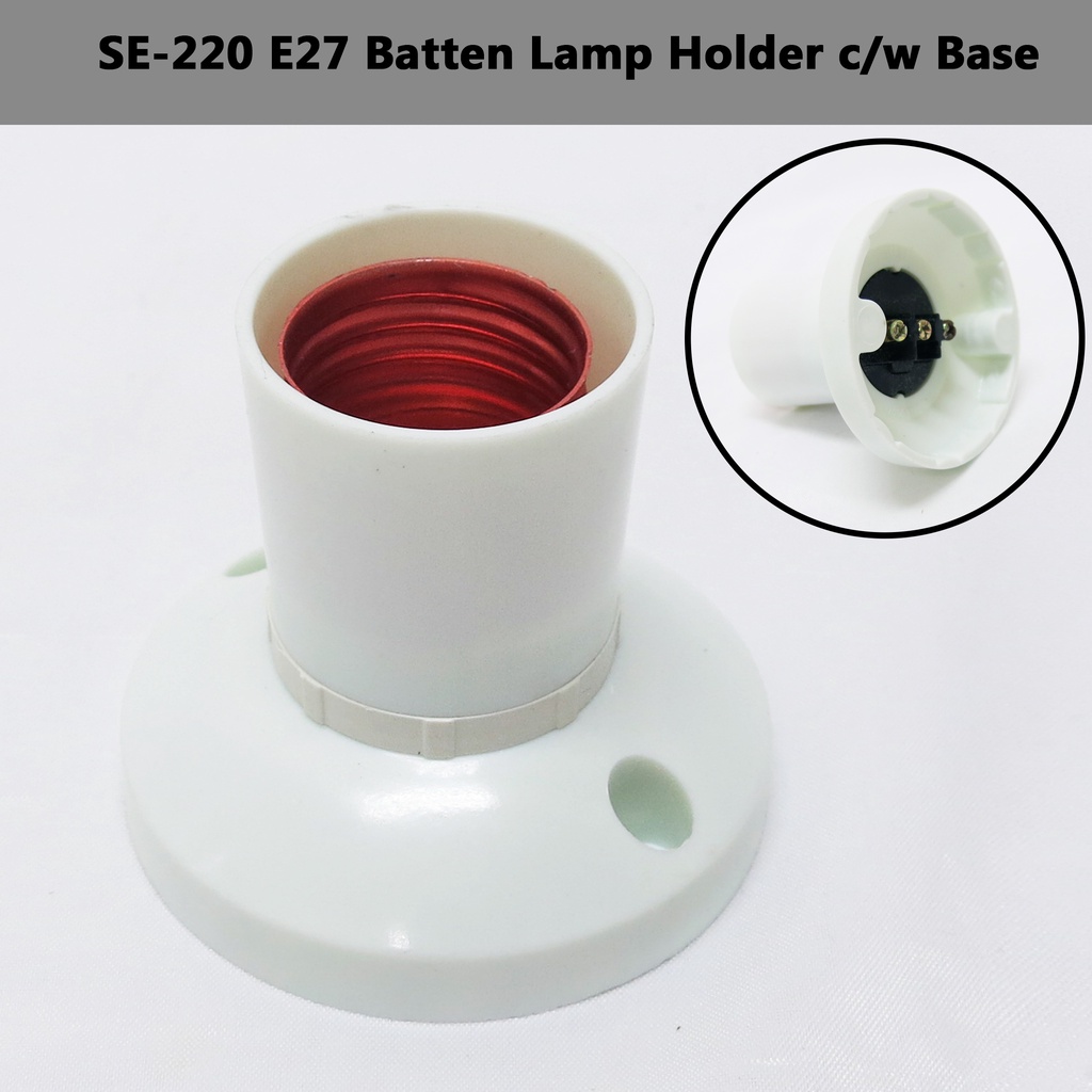 3H E27 [Angle/Straight] Batten Lamp Holder/Socket Light Bulb Holder c/w