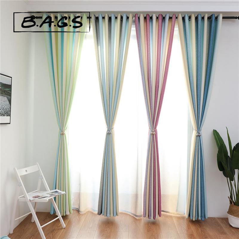 TheBags 1pcs Nordic Velvet Linen Gradient Curtain Living Room Bedroom