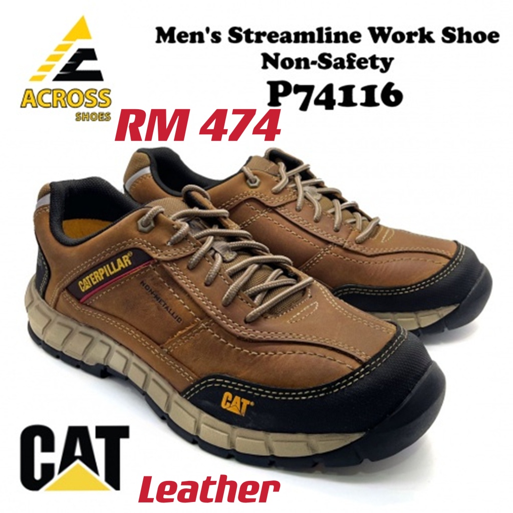 Caterpillar Men's Streamline Leather Work Shoes CATP74116Dark Beige