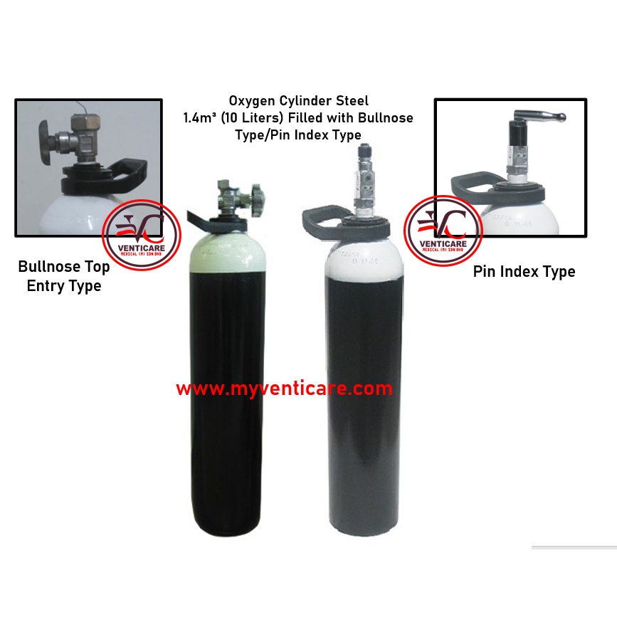 OXYGEN CYLINDER SIZE F 10LITRES (1.4M3) STEEL TYPE FILLED WITH MEDICAL