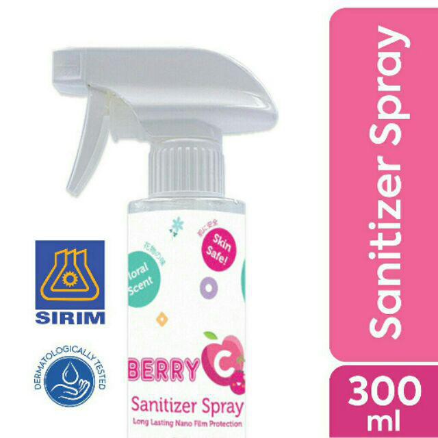 [READY STOCK] BerryC Skinsafe (No Alcohol) Sanitizer spray 300ml Covid