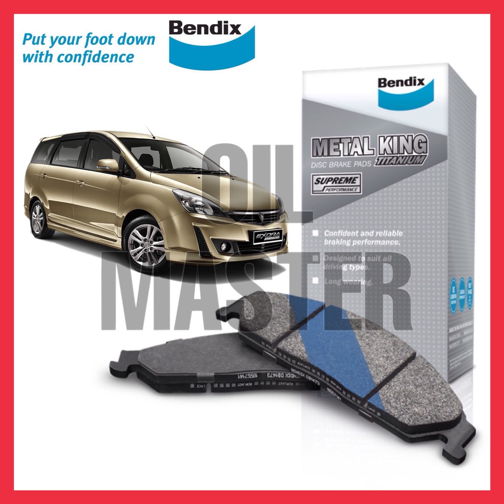 PROTON EXORA BOLD TURBO FRONT BENDIX METAL KING TITANIUM BRAKE PAD
