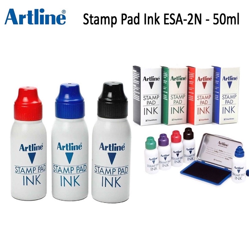 Artline Stamp Pad Ink 50cc / 50ml Stamp Pad Ink Refill (Black Blue Red