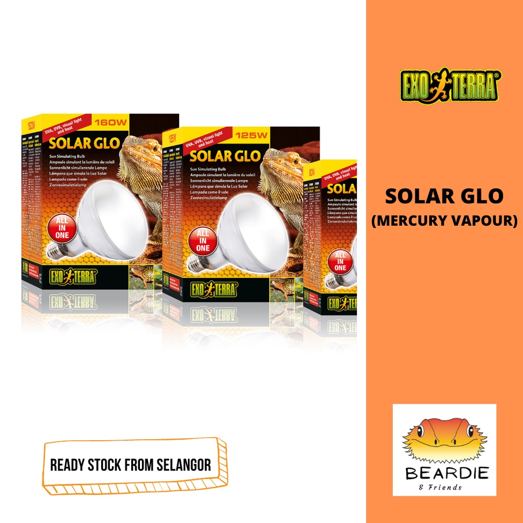 EXO TERRA REPTILE SOLAR GLO SUN SIMULATING MERCURY VAPOUR BULB 125W