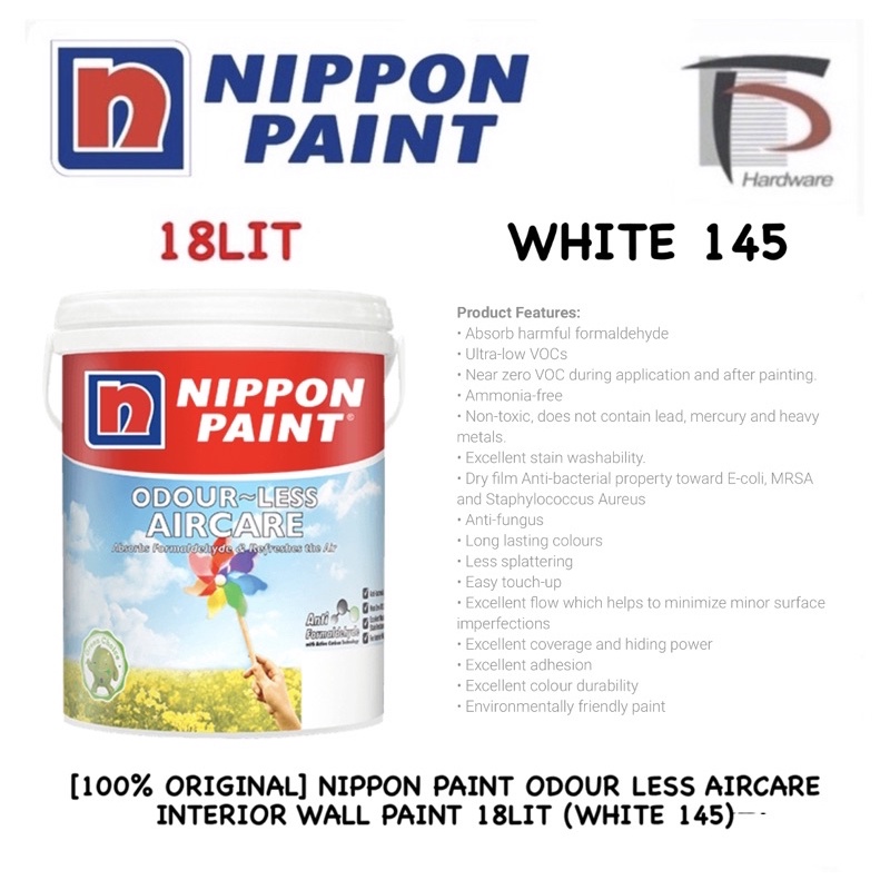 [100 ORIGINAL] NIPPON PAINT ODOUR LESS AIRCARE INTERIOR WALL PAINT