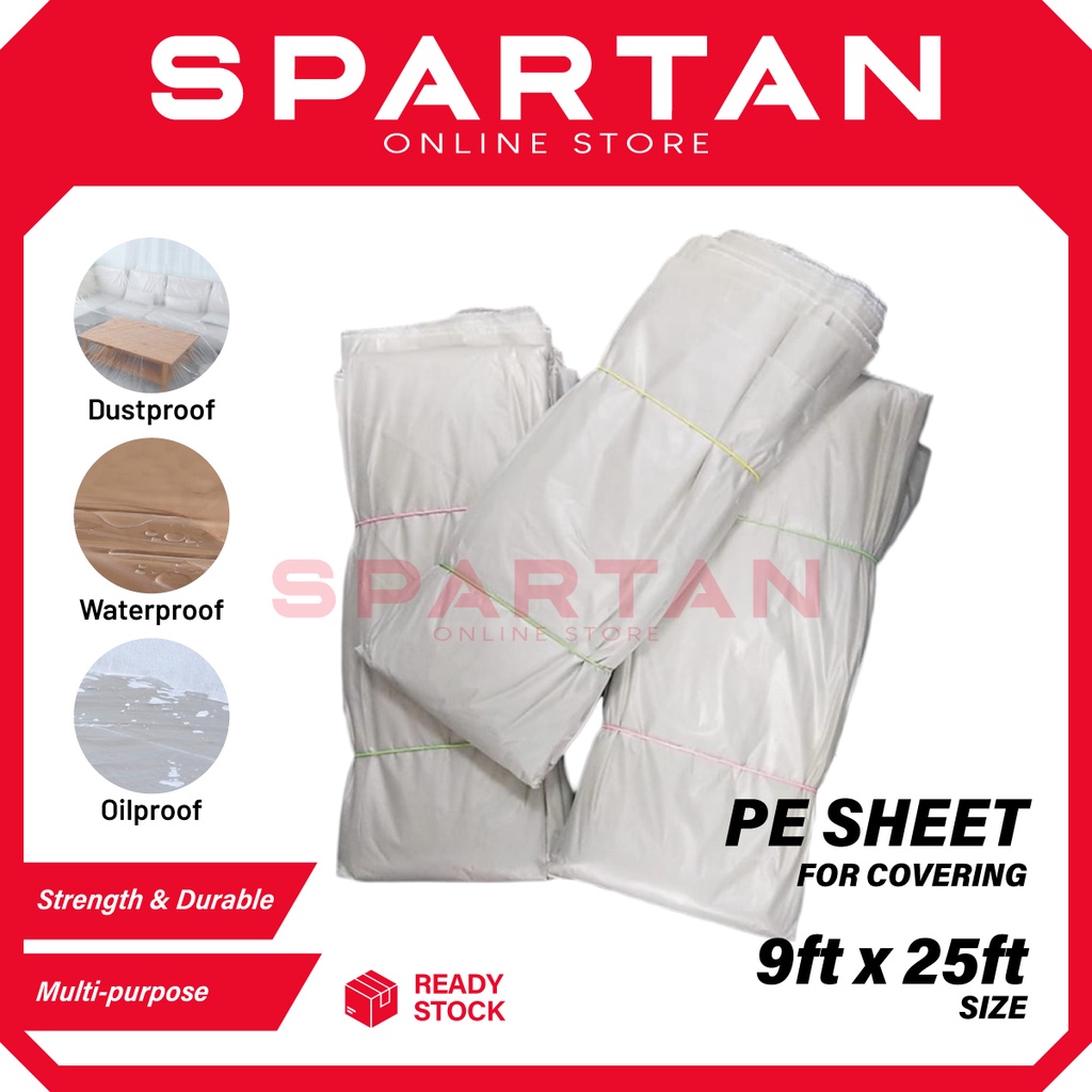 PE Sheet Plastic Sheet Cover 9ft X 25ft Wrapping Plastic Wrap For