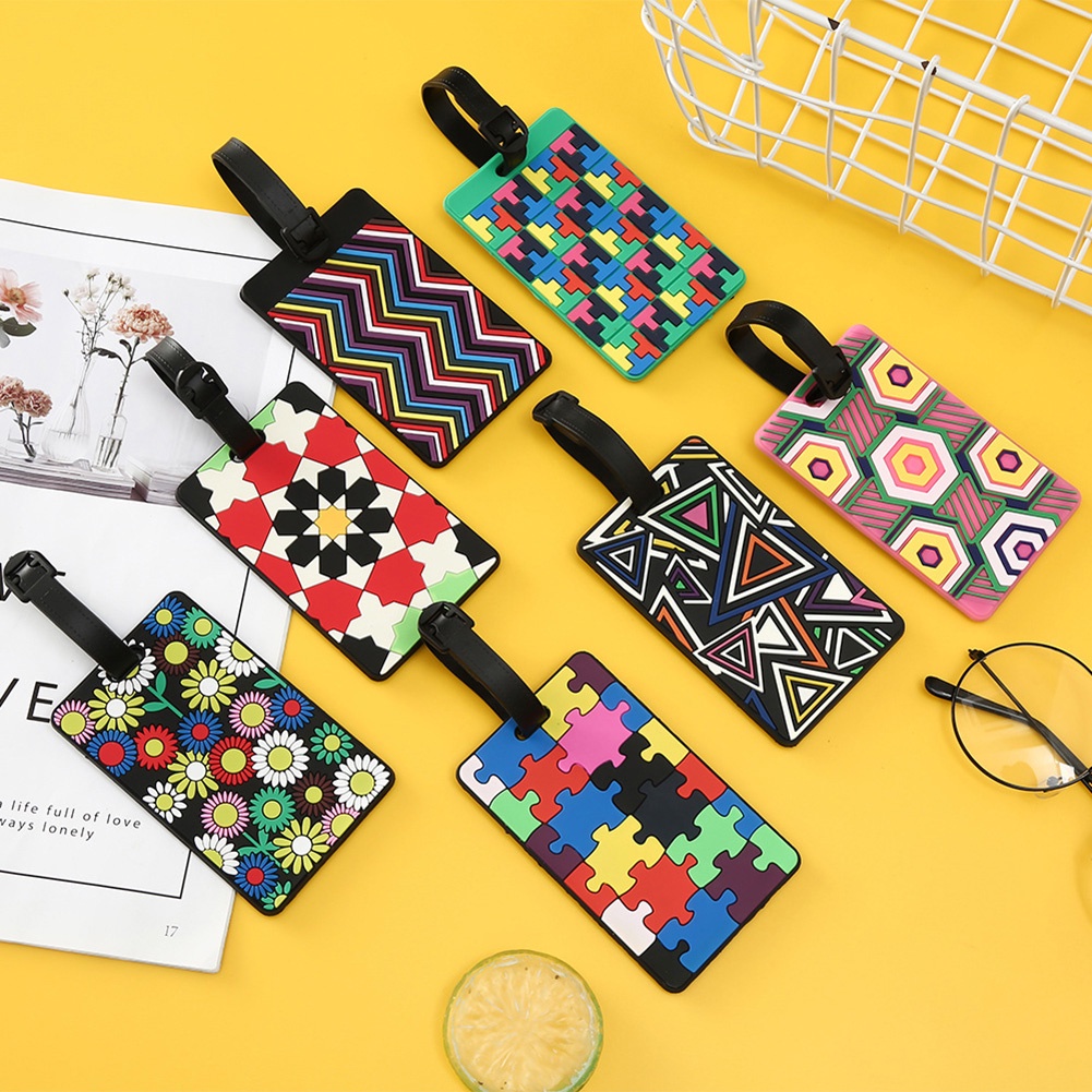 New PVC Soft Adhesive Luggage Tag Suitcase ID Tag Color Pattern Name