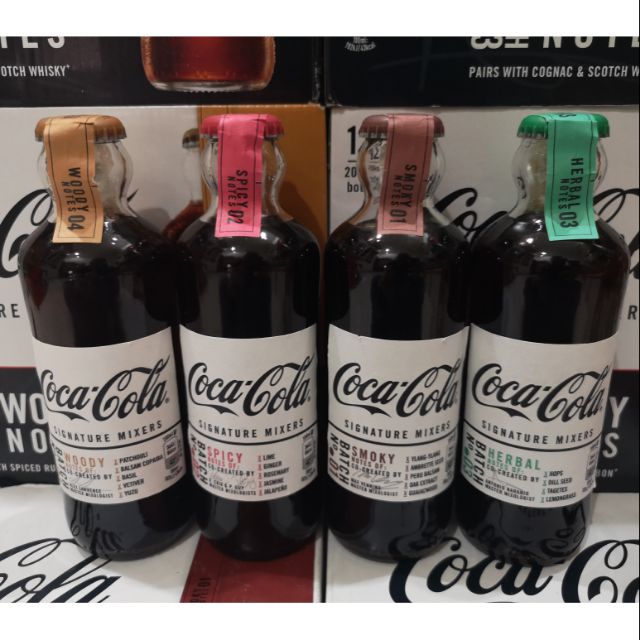 Coca Cola Signature Mixers UK limited collection retro bottle set of 4
