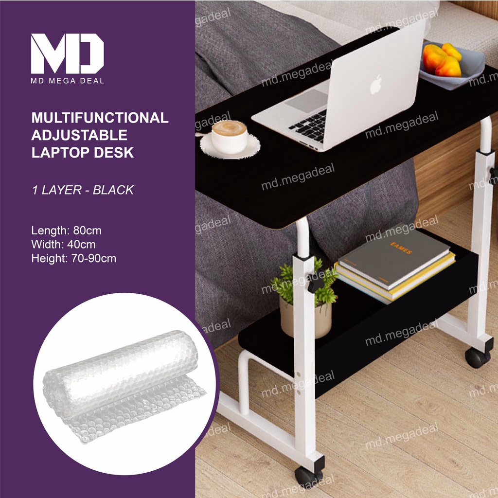 《Mega Deal》Multifunctional L60/80cm Adjustable Bedside Laptop Table