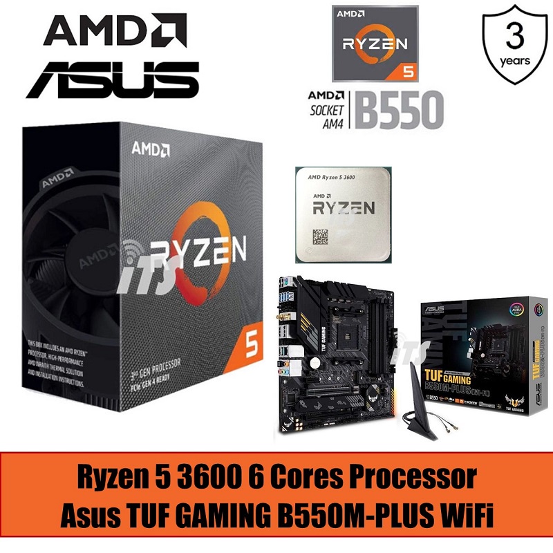 AMD Ryzen 5 3600 Bundle Asus TUF GAMING B550MPLUS WIFI II Mainboard (PWP) Shopee Malaysia