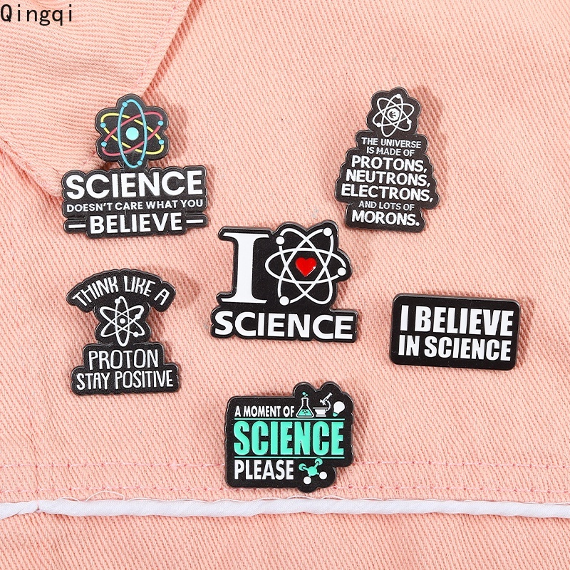 Creative I Believe In Science Quotes Enamel Pin I Love Science Brooch