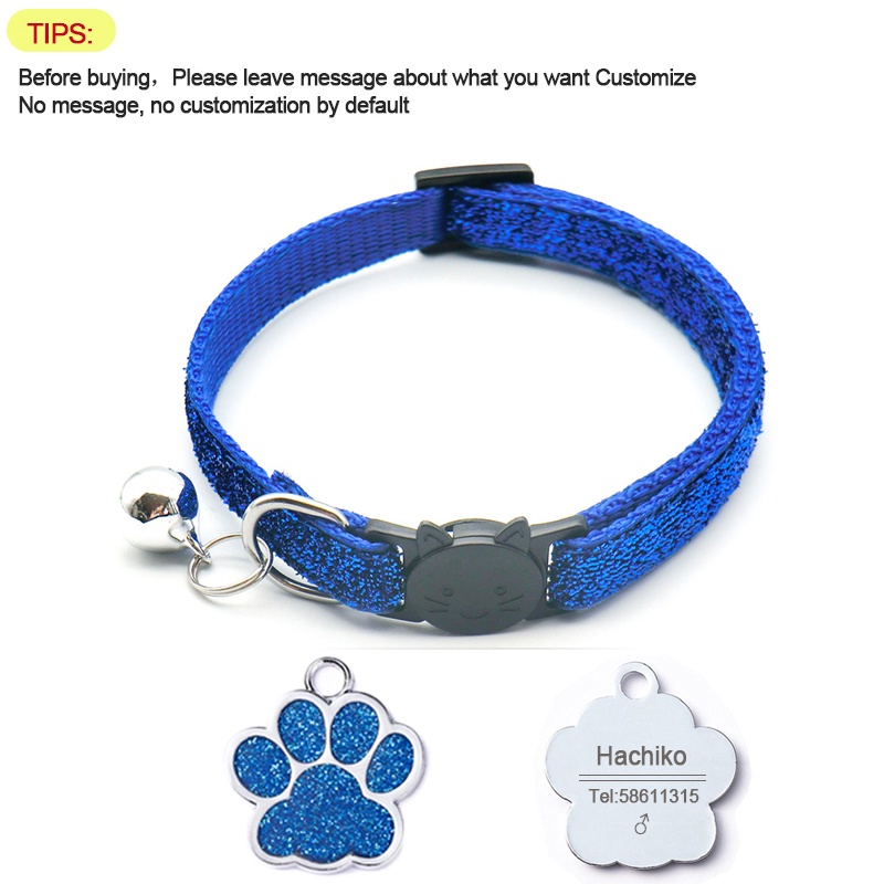 Free Customized Dog Tag Cat Tag Dog Collar With Bell Cat Collar Safe