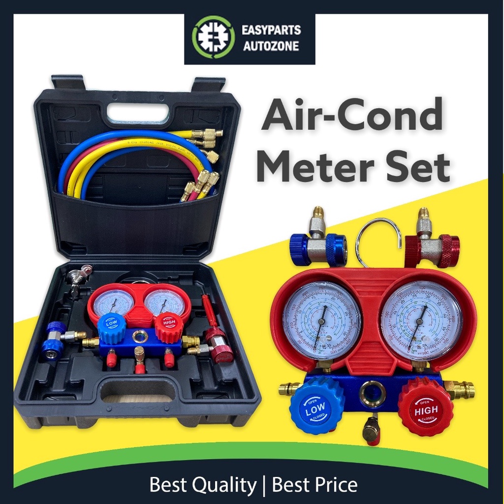 Autozone Manifold Gauge Set R134a R22 R404a R12 Gas Meter Car Aircond