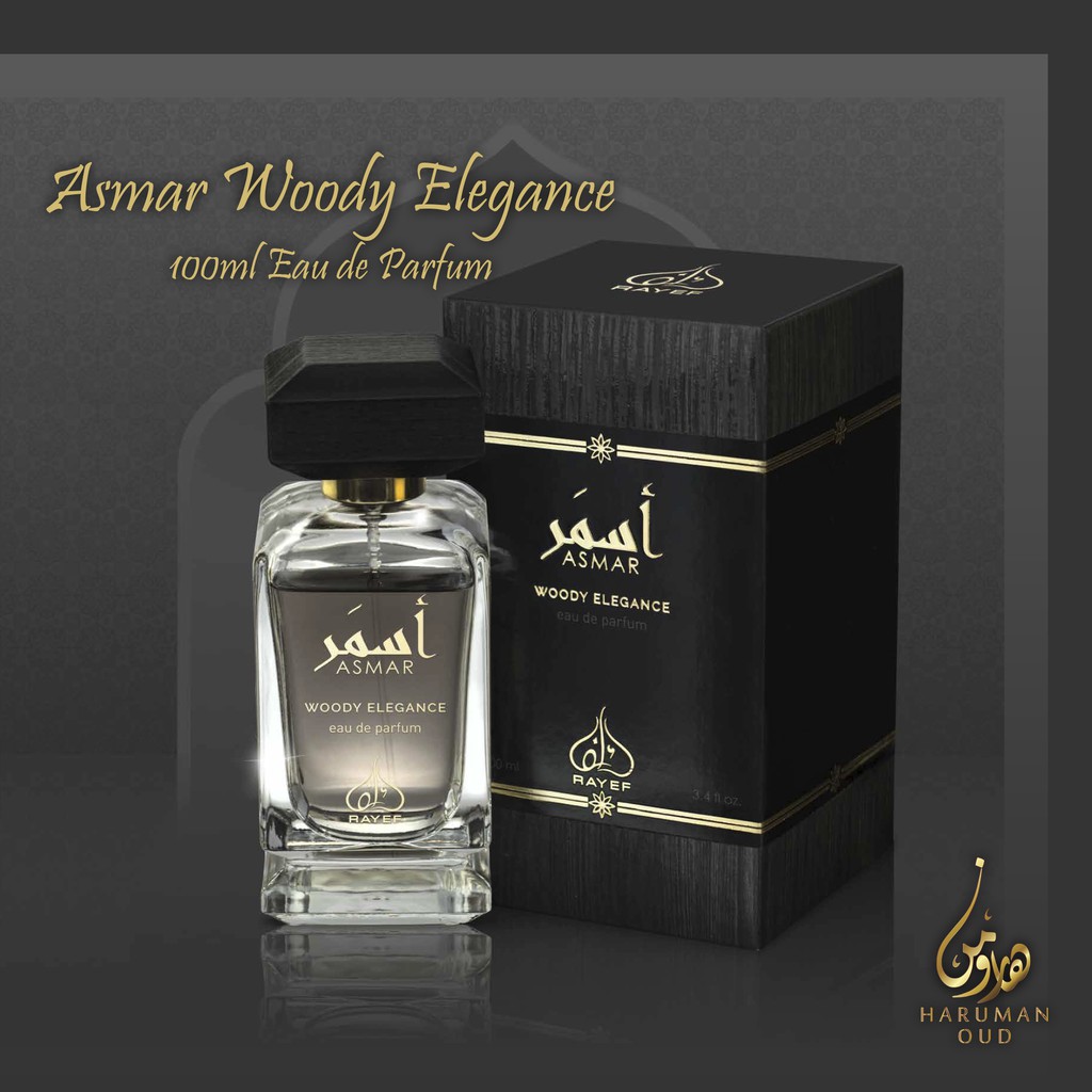 ASMAR WOODY ELEGANCE EDP 100ML, Arabic Dubai Original Perfume Rayef 100ml Haruman Oud, First
