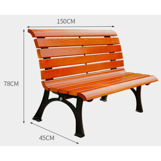 2 Two Seater LONG CHAIR Bench Portable Furniture Wooden Taman Stool Garden Balcony Sofa Bed