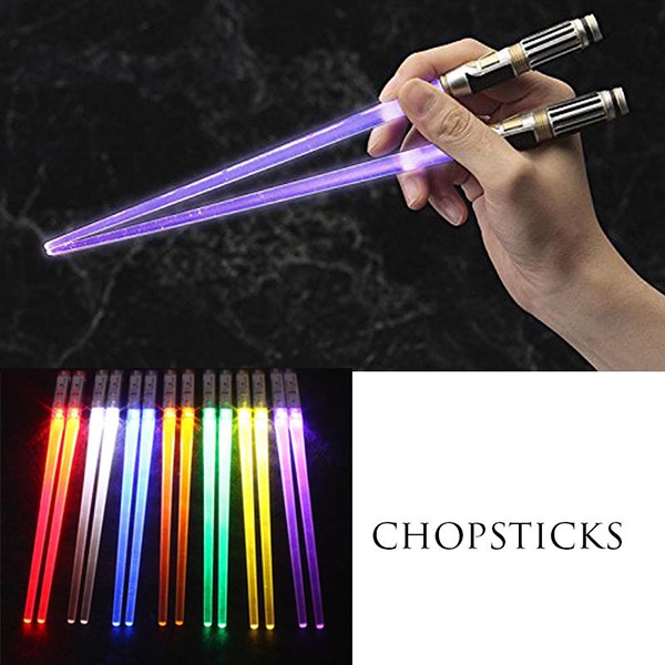LED Lightsaber Chopsticks Reusable Light Up Chopstick Kitchen Party