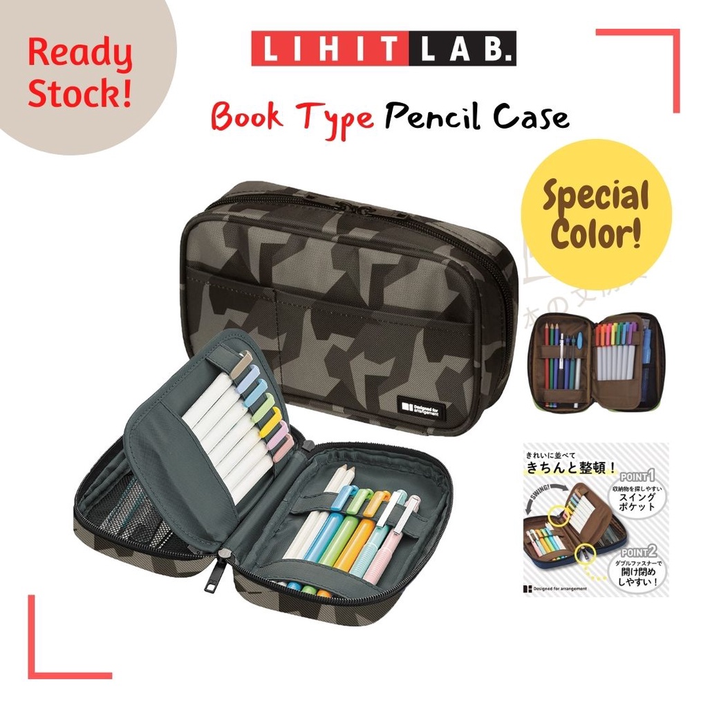 [Special color Edition] Lihit lab Pen Pencil Case Book Type Standard