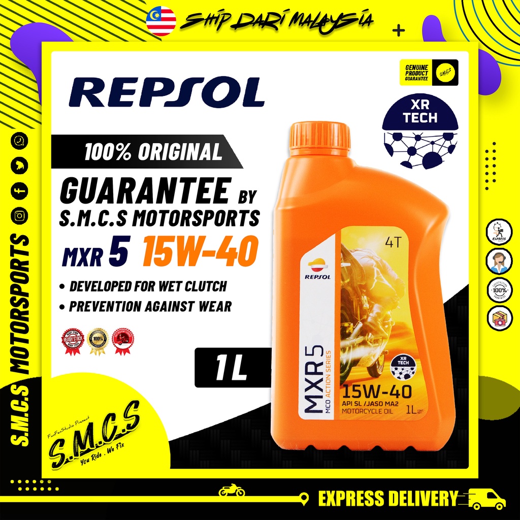 REPSOL 4T 15W40 MXR 5 [NEW] 1L XR Tech MCO ACTION SERIES 100ORIGINAL