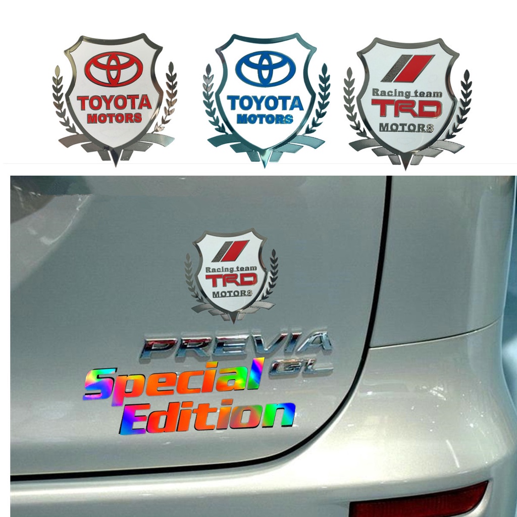 Toyota Sticker TRD Decal Car Aluminum Decal Decoration Window Glass Decoration For Corolla Camry
