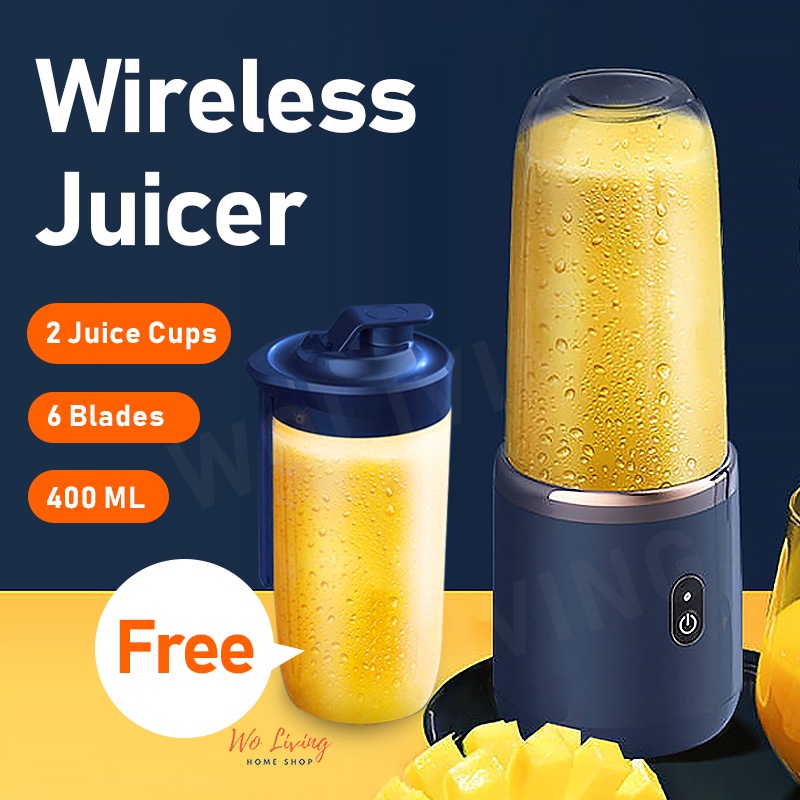 2Cup Electric fruit juicer blender juice mixer mini Wireless Portable household USB Charging 6