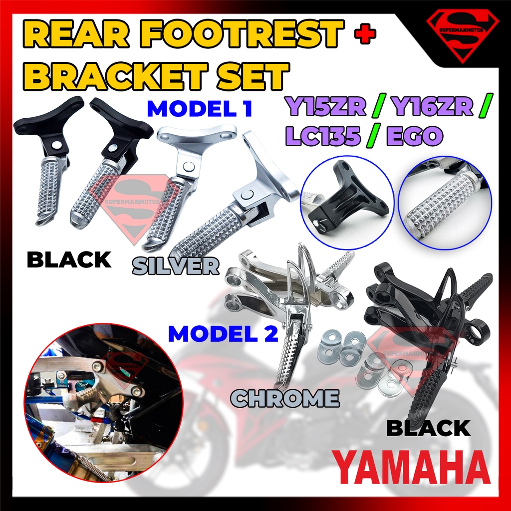 FOOTREST EGO MODIFY Y15 Y15ZR LC 135 LC135 REAR ALLOY / SCREW FOOREST