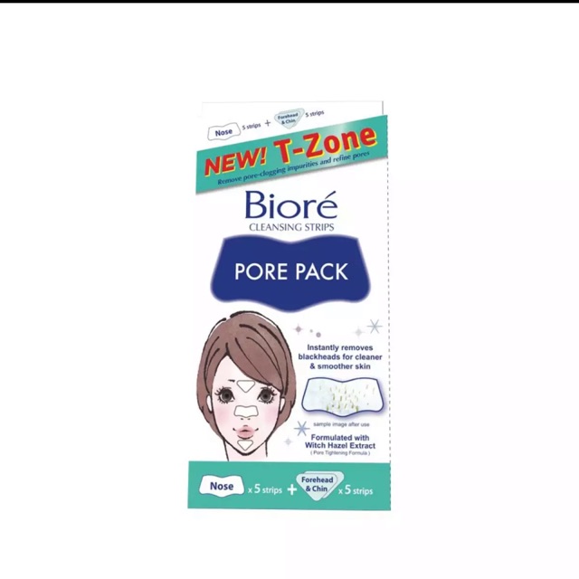 💥Ready Stock💥Biore TZone Cleansing Strips Pore Pack Blackhead Strip