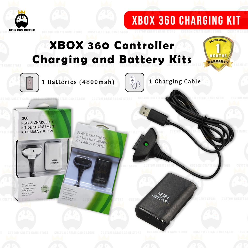 XBOX 360 XBOX360 Rechargeable Battery Kit CHARGER BATTERY XBOX [READY
