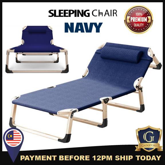 Foldable Sleeping Lazy Chair Basic (NAVY) Recliner Napping Outdoor