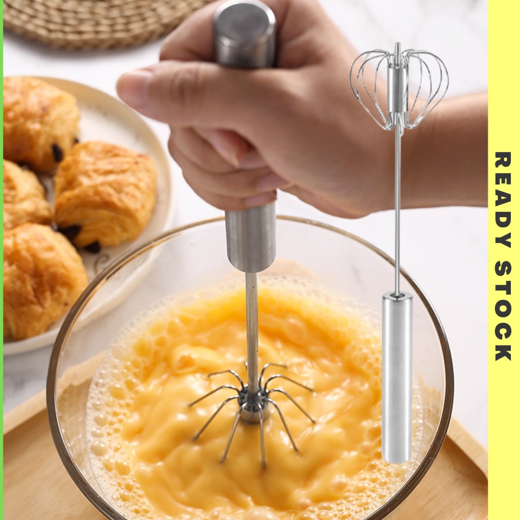 Manual Hand Egg Beater Hand Rotating Whisk Push Whip Egg Beater Mixer