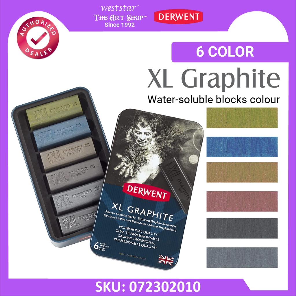 [Weststar TAS] Derwent XL Graphite Blocks Tins (6 Colors) Shopee Malaysia