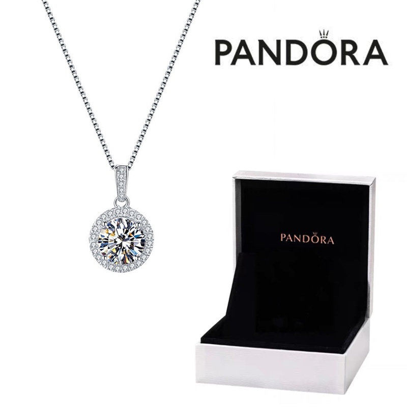 Pandora Necklace 925 Silver Cubic Zirconia Diamond Pendant Necklace