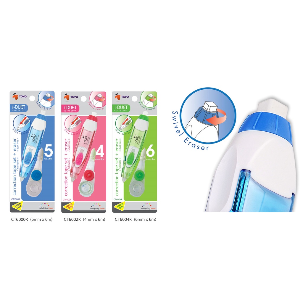 Toyo iDuet Correction Tape Set 6M (1body+1refill) Shopee Malaysia