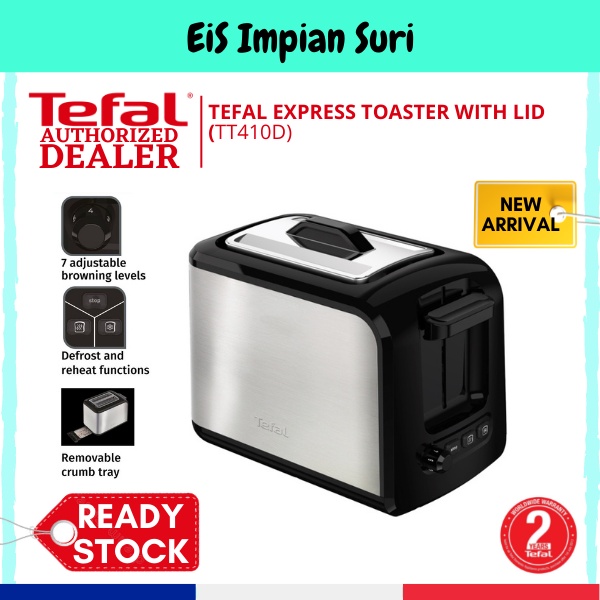 (Ready Stock!!) Tefal Express Toaster With Lid (TT410D) Pembakar Roti