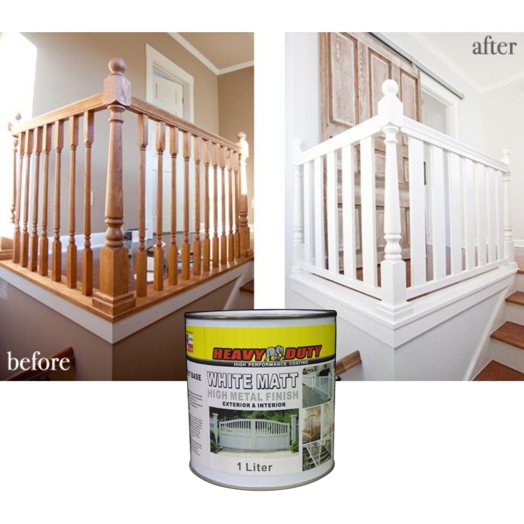 1L ( WHITE MATT ) HEAVY DUTY PainT White SemiGloss (Matt) 1 Liter For
