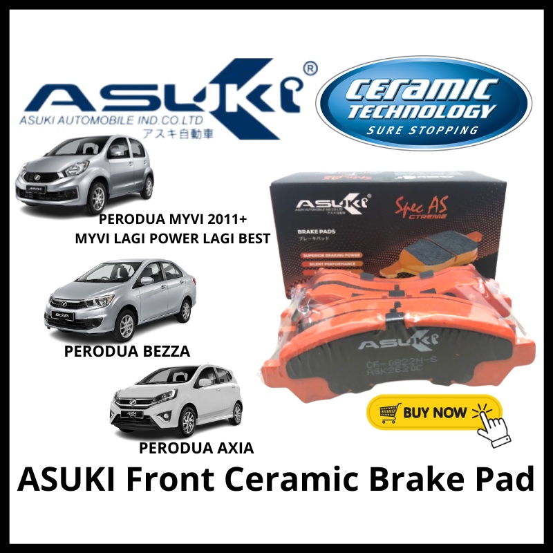 ASUKI Front Ceramic Brake Pad Perodua Myvi Lagi Best icon I Bezza I