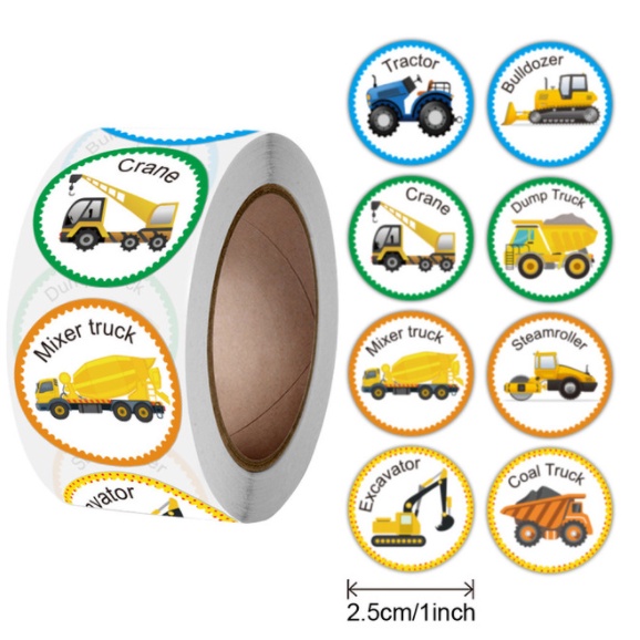 500pcs Construction Sticker for Boy Birthday Party Decorations Favors