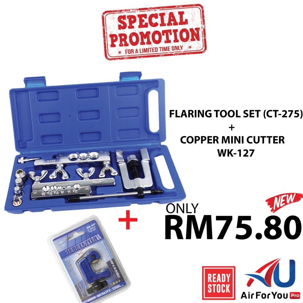 (OFFER!) DSZH Flaring Tool CT275 + DSZH WK127 Copper Mini Tube Cutter