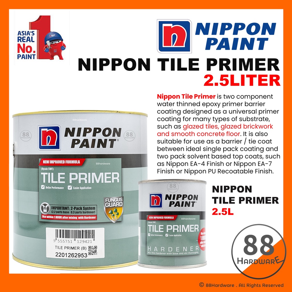 2.5L Nippon Paint Tile Primer / Primer Mosaic / tile / tile primer