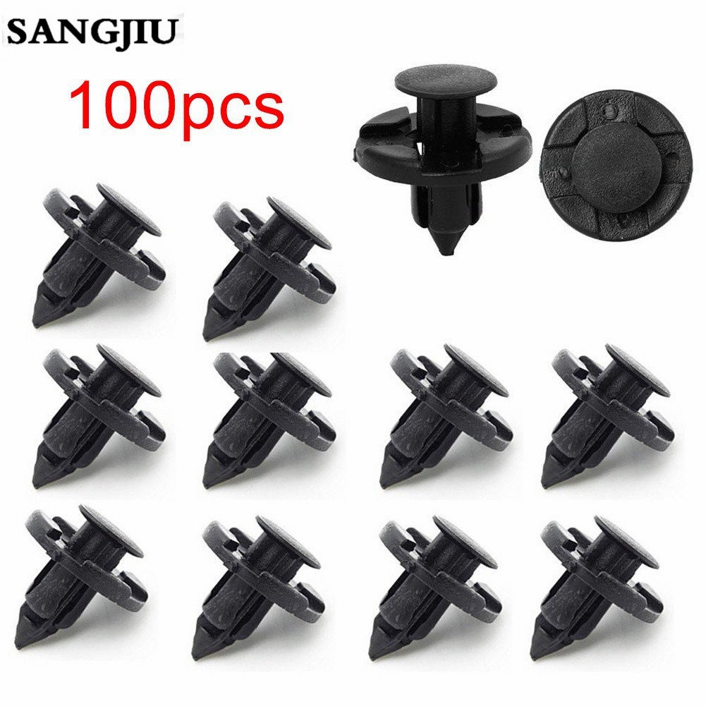 100pcs Car Rivet Fastener Mud Flaps Bumper Fender Push Clips Shopee