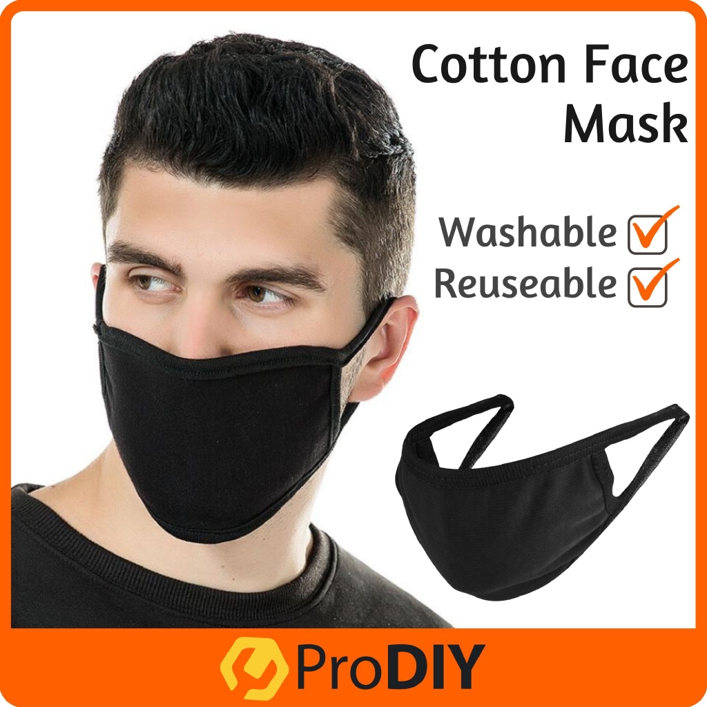 Cotton Cloth Mask Unisex Black Antidust Breathable Earloop Mouth Face Mask Warm Black Thin